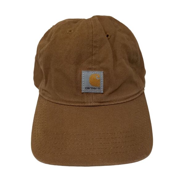 Carhartt Infant Stretch Strapback Hat Brown Solid Logo Patch 6 Panel - Picture 1 of 7